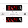Large LED Digital Wall Clock with Date, Temperature, Auto-Brightness, Auto-DST