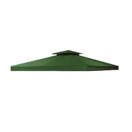 Garden Winds Universal 10 x 10 Two-Tiered Gazebo Replacement Canopy Top Cover - Riplock 350 - Green