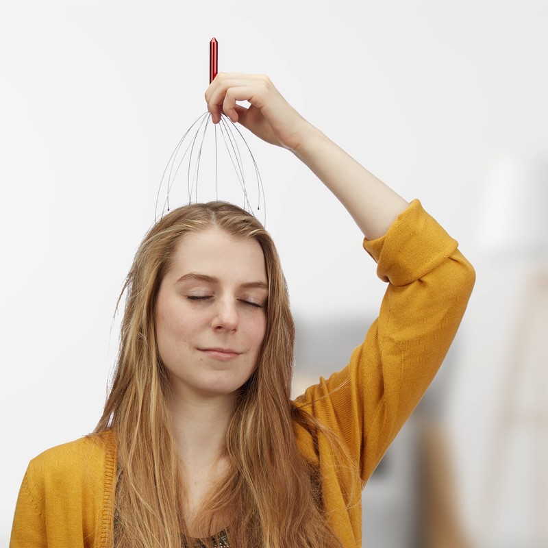 Relaxdays Head Massager, 12 Arms with Knobs, Massager for Manual