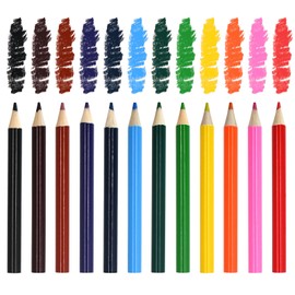 Dotbengc Mini Colored Pencils, Wooden Coloring Pencil, Short Pre-Sharped Pencils for Drawing and Doodling, Multi-color Pencils, Beginners School Art Supplies, 12 Colors (12 PCS)