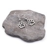 Paw Print Charm Earrings, Tibetan Silver Dog Cat Charms on