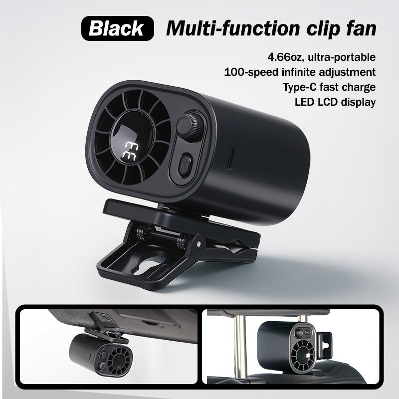 Joytutus Car Clip On Fan 【No Cooling Function】 with LED
