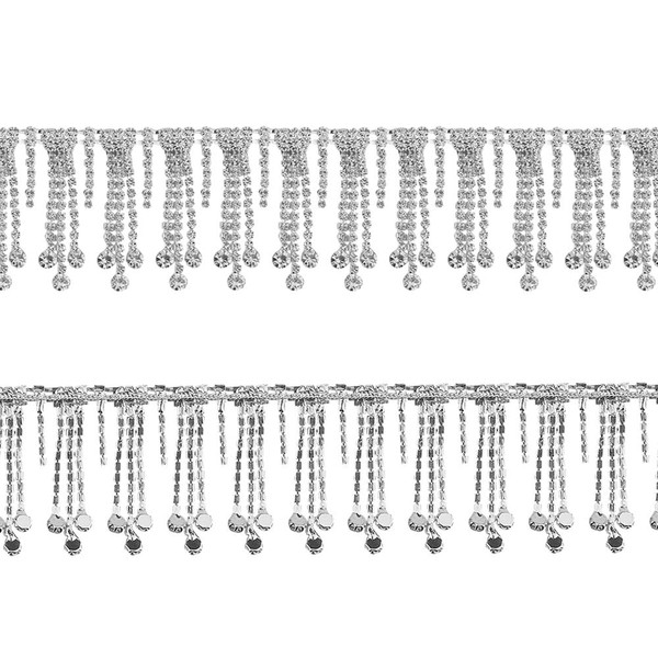 BGTXINGI Crystal Rhinestone Chain Diamond Tassel Closed Trim Welding Claw