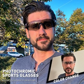 KAPVOE Sports Glasses Self-Tone Cycling Glasses Men MTB Glasses Clear Cycling Glasses Women's Road Bike Sunglasses Baseball Cycling Running Golf