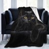 Black Cat Flannel Throw Blanket Lightweight Soft Warm Bed Throws