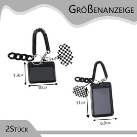 oooaooo 2pcs Photocard Holder Keychain, Photocard Binder Badge Holder, Photo Card Holder Kpop, Beautiful Card for Idol Album Cards Bank Photo Bus Tickets Case Student Badge Holder