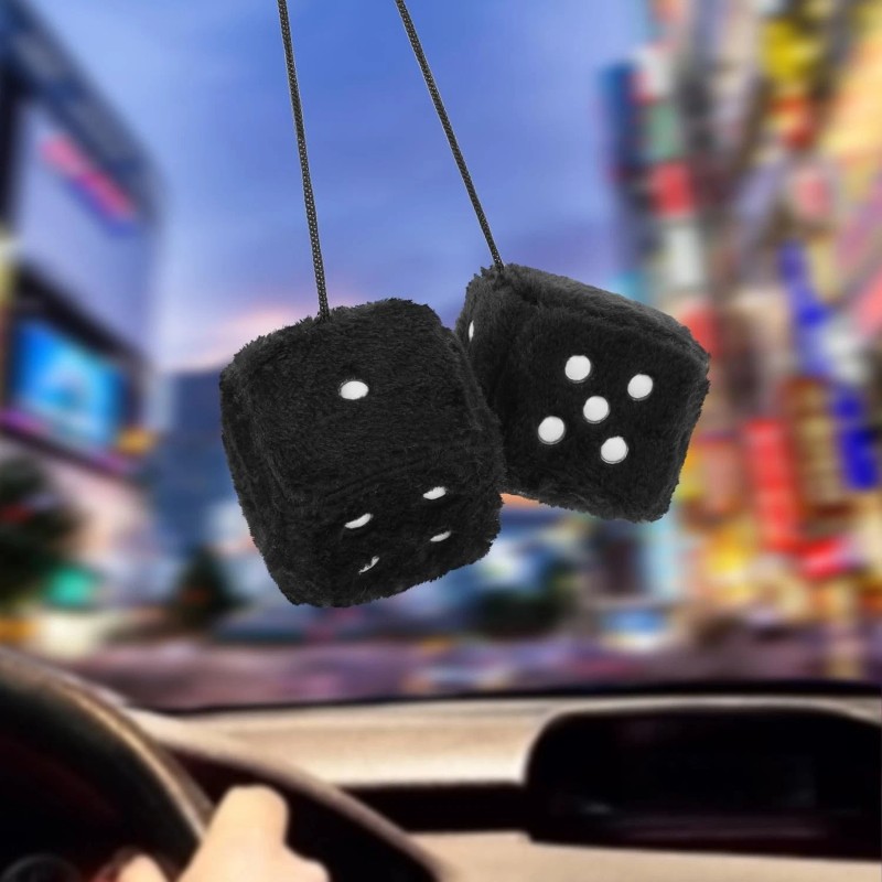 Brand: DIVINA VITAE Fuzzy Dice for Car Mirror, Pair of