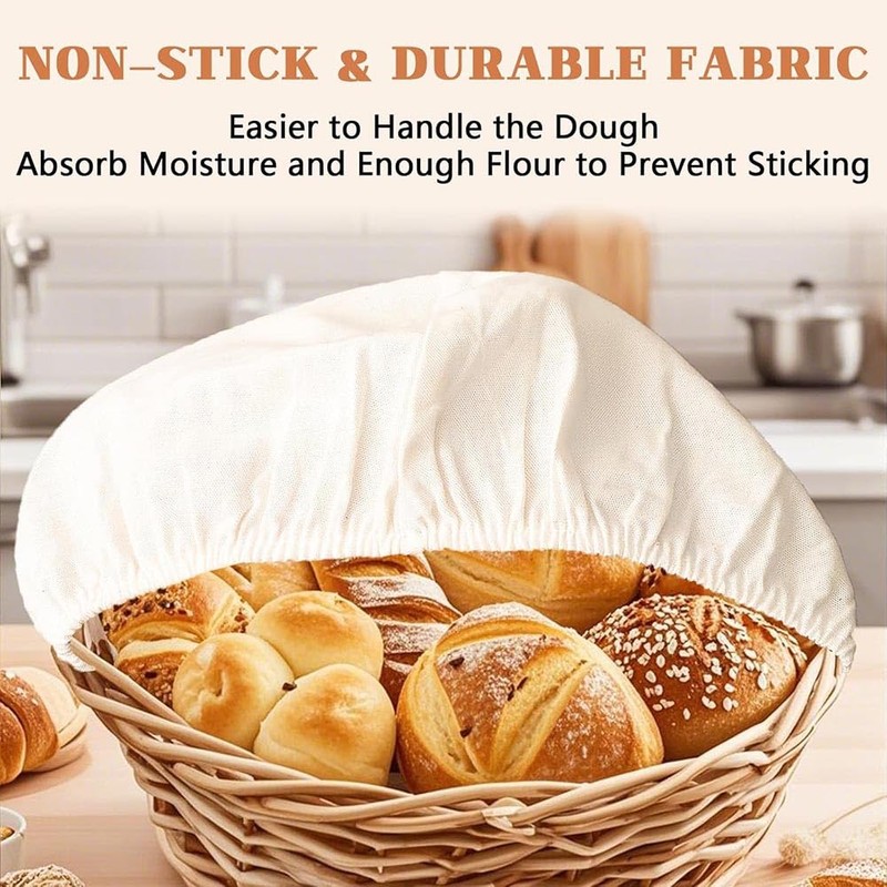 PAIKIUU Proofing Bags for Dough 6PCS Banneton Liner Cloth Linen