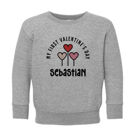 My First Valentine's Day Sebastian Kids Sweatshirt Toddler 5T Heather Grey