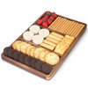 16"x10" Large Wooden Serving Tray with Dividers Fruit Platter for