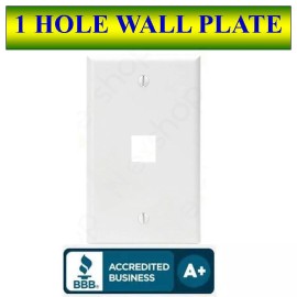 Unbranded Wall Plate 1 Port White Keystone Jack for RJ45 HDMI, USB, A/V Connectors