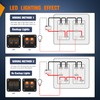 Nilight 4 Gang Rocker Switch Panel with Orange LED Light