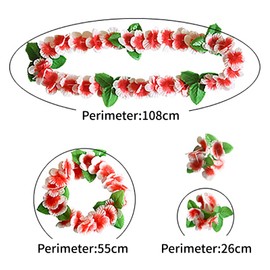 KIPTVO 16PCS Hawaiian Party Decorations, Hawaiian Garland, Hawaiian Garlands for Adults, Flower Necklace Hawaii Headbands and Bracelets, for Hawaiian Party Decorations Beach Vacation