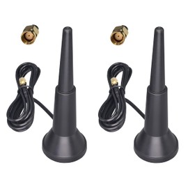 Dixingtek 2 pcs 6dBi Dual WiFi 4g LTE 5g mimo Antenna, Waterproof IP67,RP SMA Connector,Magnetic Base,for Router Wireless Network Card Video Surveillance Monitor Hunting Game Camera Pyramidal Antenna