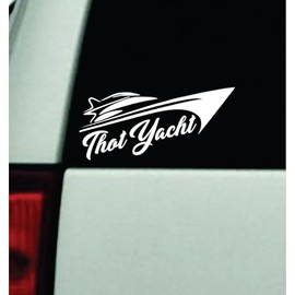 Thot Yacht V6 Car Decal Bumper Sticker Vinyl Truck Window Mirror JDM Windshield Banner Rearview Auto Girls Men Racing Club Meets Funny Work Hard Motivational
