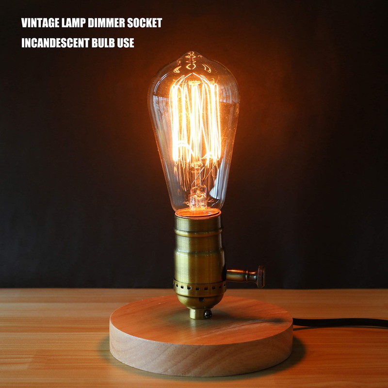 Antique Full Range Dimmer Socket Incandescent Lamp Holder Vintage Edison