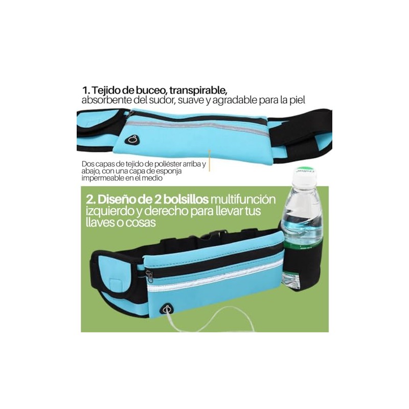 Cangurera Deportiva, Bolsa Deportiva con Cinturón Elastic para brazo y