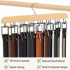 16 Hooks Wooden Belt Hanger, 360 Degree Rotating Space Saving