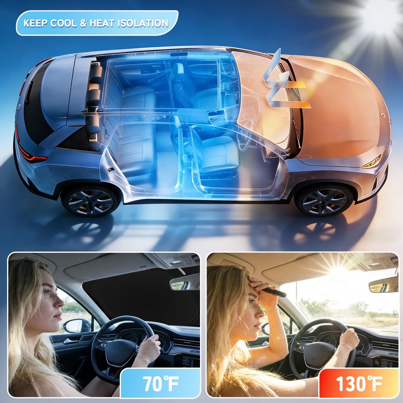 Custom Fit Windshield Sun Shade for Lexus RX 2023-2026, Blocks