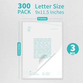 Binditek 300 Pack 3 Mil Thermal Laminating Pouches, 9x11.5 Inches Laminating Sheets, for Letter Size, Ultra Clear, Glossy, Hold 8.5x11 Inches, Heat Seal, School Office Supplies