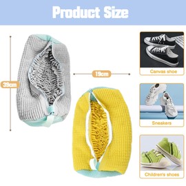 Xiujuers Pack of 2 Shoe Washing Machine, Shoe Bag Washing Machine, Shoe Wash Bag, Shoe Wash Bag for Washing Machine, Shoe Bag Washing Machine, Reusable Shoe Wash Bag (Blue)
