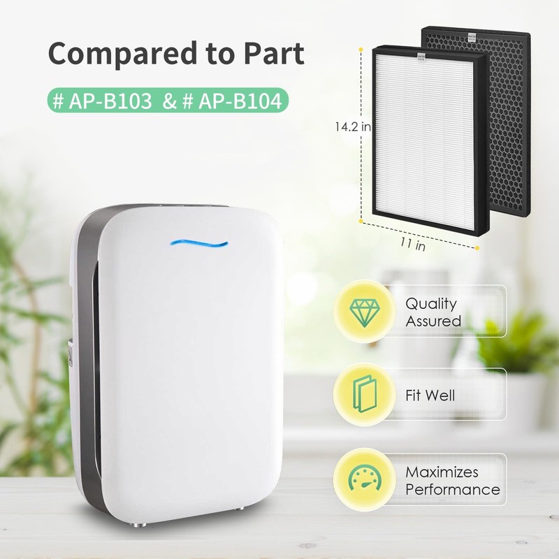 HSIAMEN AP-B102 Filter Compatible with Alexapure Breeze Air Purifier AP-B102
