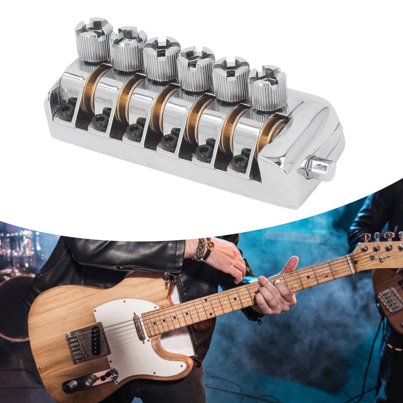 Headless Guitar Bridge Tailpiece 6 String Saddle with Worm Involved