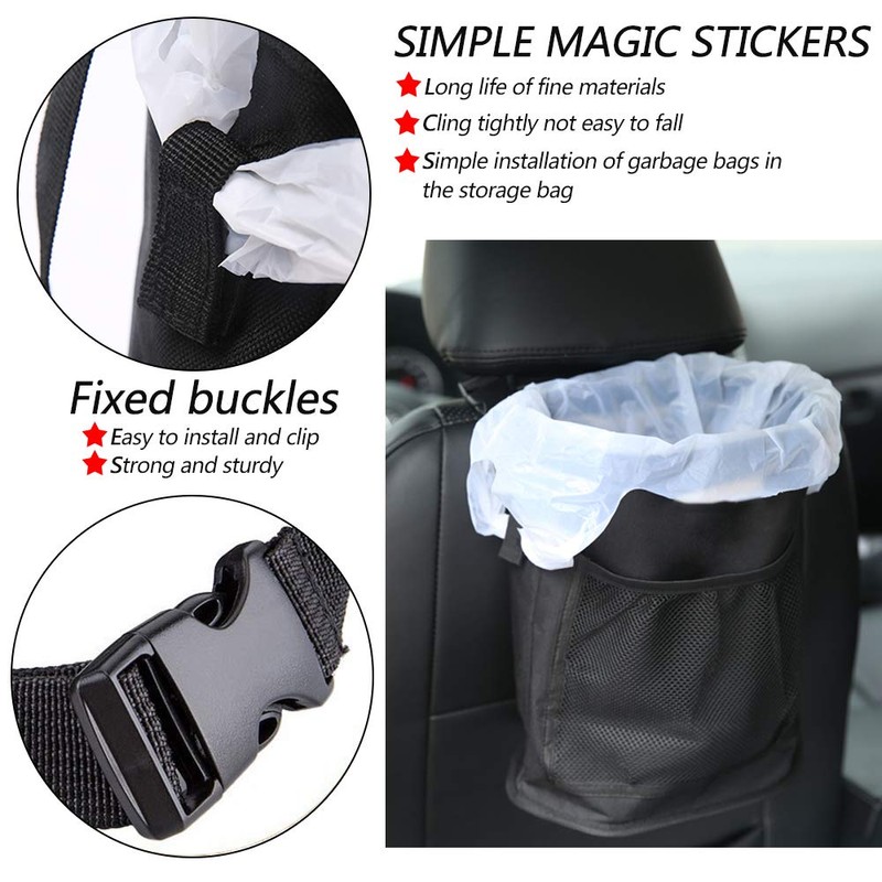 Qichebox Car Trash Can Reusable Waterproof Vehicle Garbage Bin Car