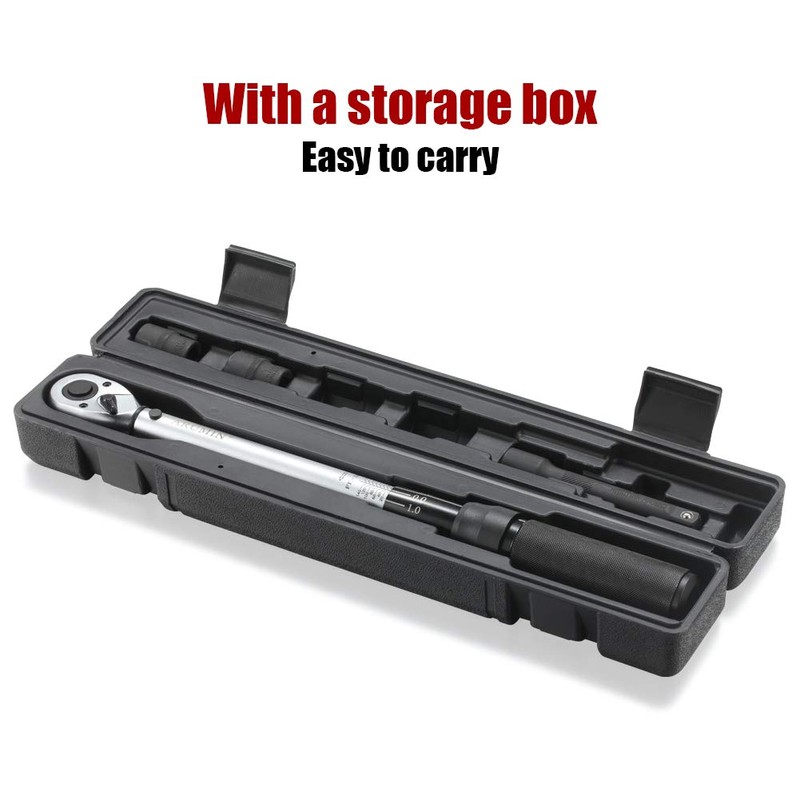 ARUCMIN 1/2-Inch Drive Click Torque Wrench (10-150 ft.-lb./13.6-203.3 Nm) Dual-Direction
