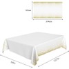 YXHZVON Party Tablecloth Disposable Plastic Tablecloth White Gold Dot Birthday