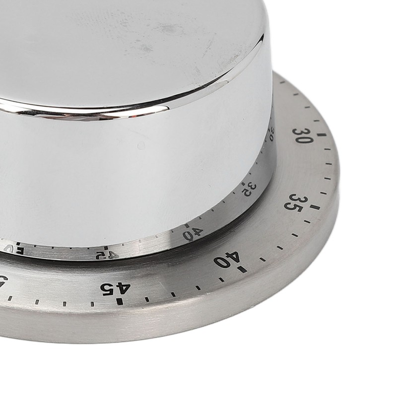 Mechanical Timer Accurate Quiet Counting Loud Alarm Sound Silver Timing