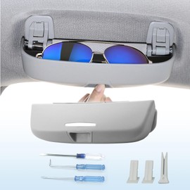 Coleya Car Glasses Case Compatible with VW Golf 8 2020-2024, Sunglasses Holder, Glasses Storage Box, Golf 8 Accessories Glasses Case (Grey)