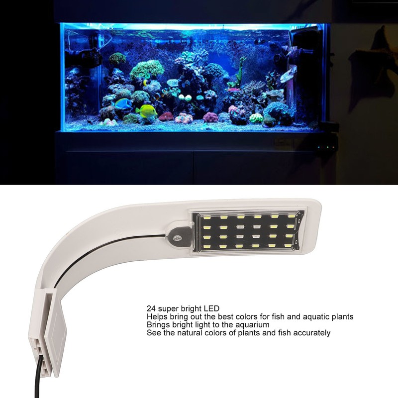 Clip On Aquarium Light 24 Light Beads Mini LED Aquarium
