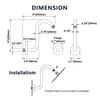 8 Inches S-shape Wall Mount Shower Arm and Flange, Champagne