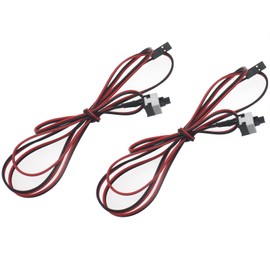 FDXGYH 2 Pcs ATX PC Power Switch Cord 2 Pin SW Motherboard Reset Switch PC Desktop Power Cable On/Off Push Button