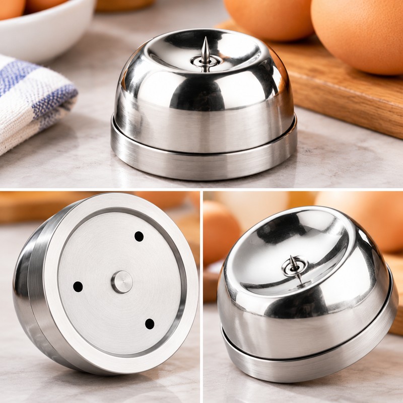 Stainless Steel Egg Piercer for Home Cooking – Compact Manual