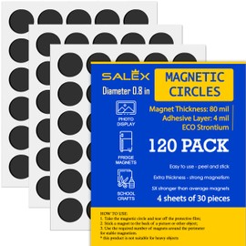 Small Magnets for Crafts with Adhesive Backing 0.8 Inch - Pack of 120 Flat Self Adhesive Magnetic Dots Peel and Stick - Cut Sticky Round Magnet Circles for Fridge, DIY, Classroom