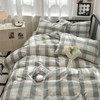 LifeTB Green Plaid Duvet Cover Queen Soft Cotton Grid Plaid