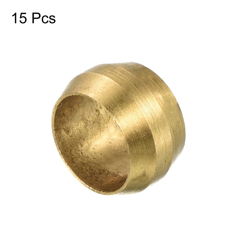 PATIKIL 6mm Tube Brass Compression Sleeve Ferrules, 5 Pack Brass