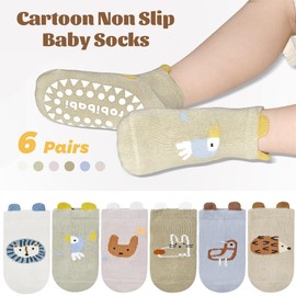 HYCLES Non Slip Baby Socks with Grip Non Skid Ankle Socks for 1-3 Years Toddlers Kids Boys Girls Infants
