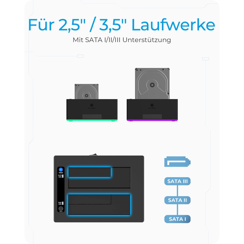 ICY BOX USB 3.0 2-Way Hard Drive Docking Station for