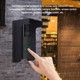 Doorbell Rain Cover, Cold Rolled Steel Weatherproof Metal Doorbell Cover, Anti Glare Sun Shade Doorbell Protector Cover, Access Control Keypad Cover, for Most Door Access Doorbell