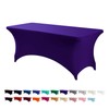 Peomeise 6Ft Spandex Table Cover Rectangular Stretch Spandex Tablecloth (Purple,6Ft)