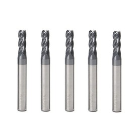 Juego de fresas de carburo CNC, 4 cortadores de fresado, herramienta de fresado de extremo de tungsteno, 5 unidades/paquete