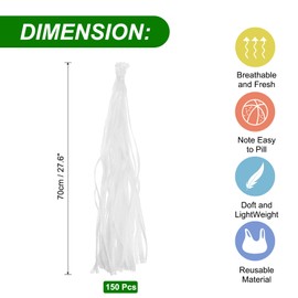 uxcell 150pcs Egg Hatching Bags, 28 Inch Mesh Nylon Netting Reusable Produce Mesh Bags Strong Stretchable Plastic Seafood Boil Bags for Fruits Vegetables Storage, White