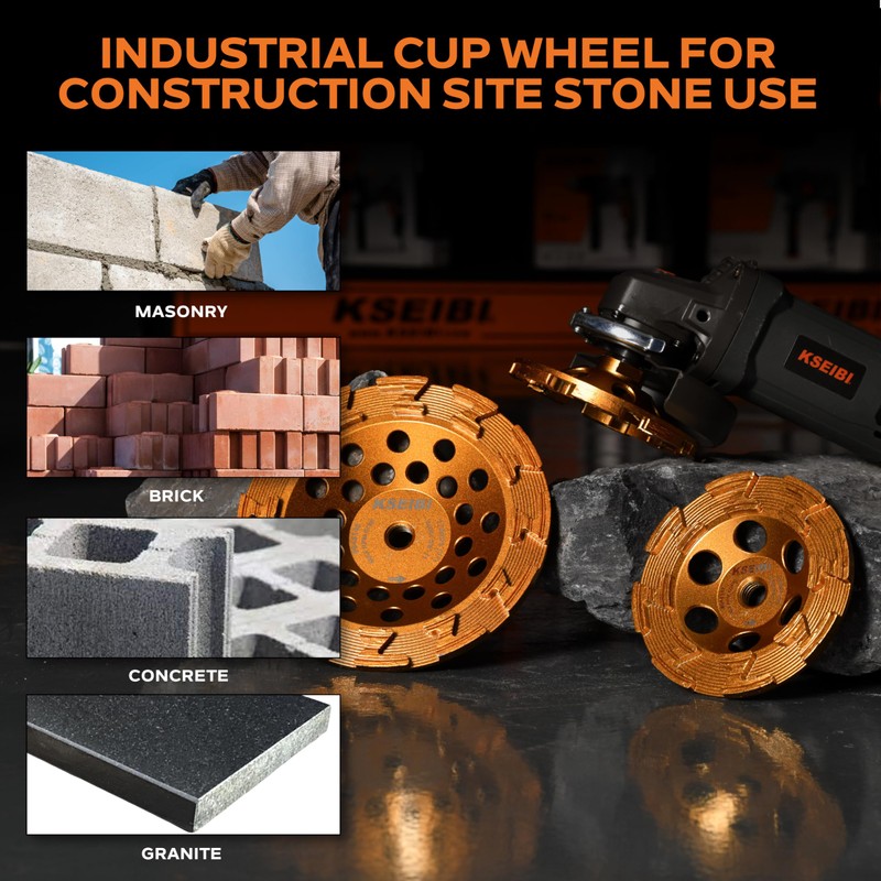 KSEIBI 644147 Surface Grinding Wheels 5 Inch - Diamond Cup