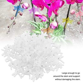 Haofy 100PCS Plant Support Orchid Clips Vine Plant Clips, Garden Plastic Dragonfly Clips for Supporting Stems, Stalks, Vines, Transparent(Transparent)