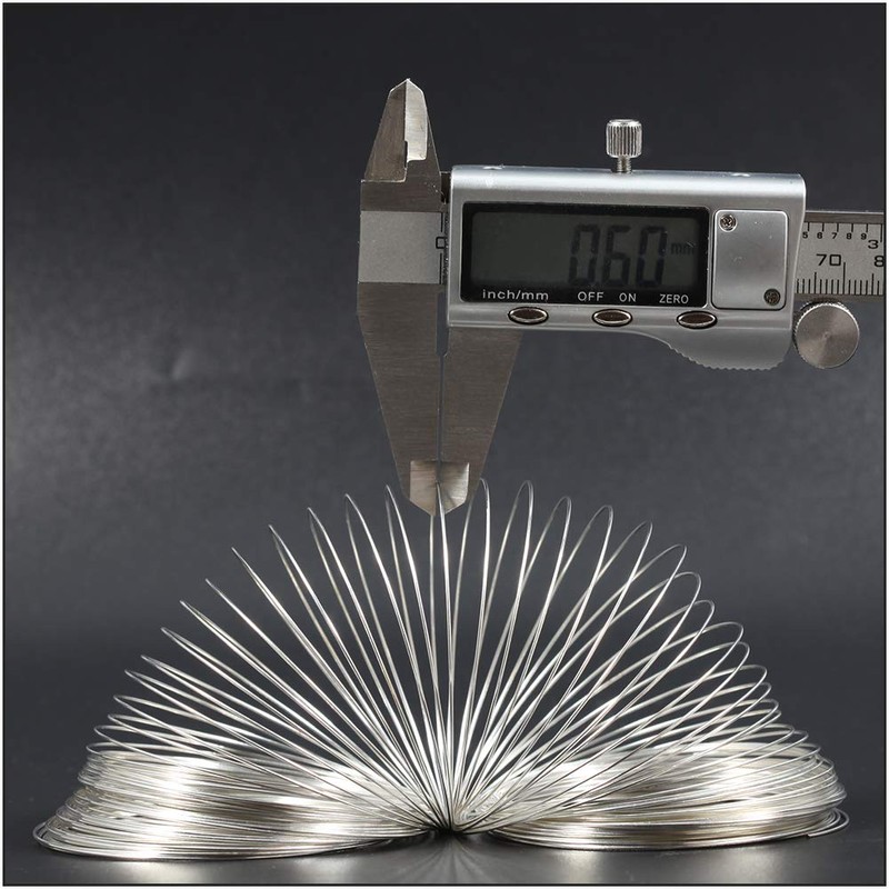 SPEEDWOX 100 Loops Silver Memory Wire 5 Inches Memory Wire