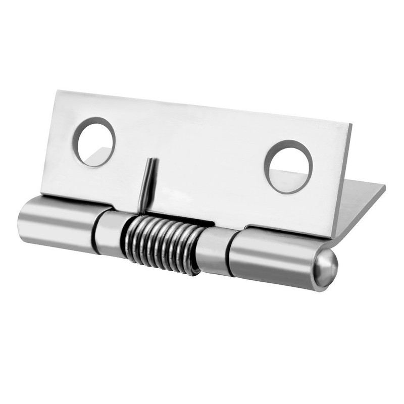 sourcing map Self Closing Spring Hinge 1.5" Stainless Steel Brushed