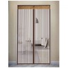 Fine Mesh Striped Door Mosquito Net (90x210cm) Brown